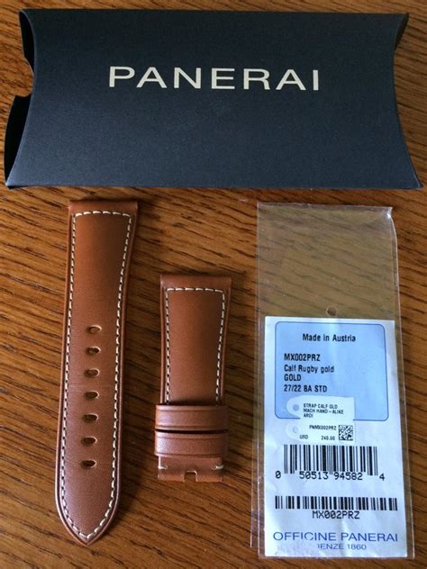 Panerai Strap Calf Rugby Gold 27mm by 24mm OEM New 